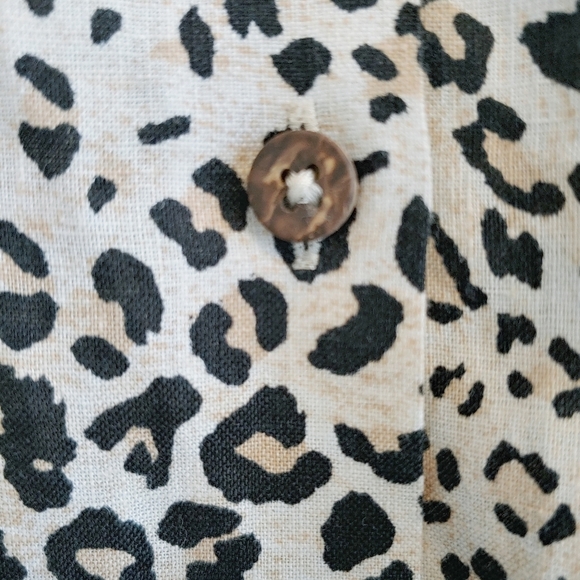 Chico's No-Iron Linen Sleeveless Animal Print Tunic Sz 3 16/18 - Picture 2 of 7